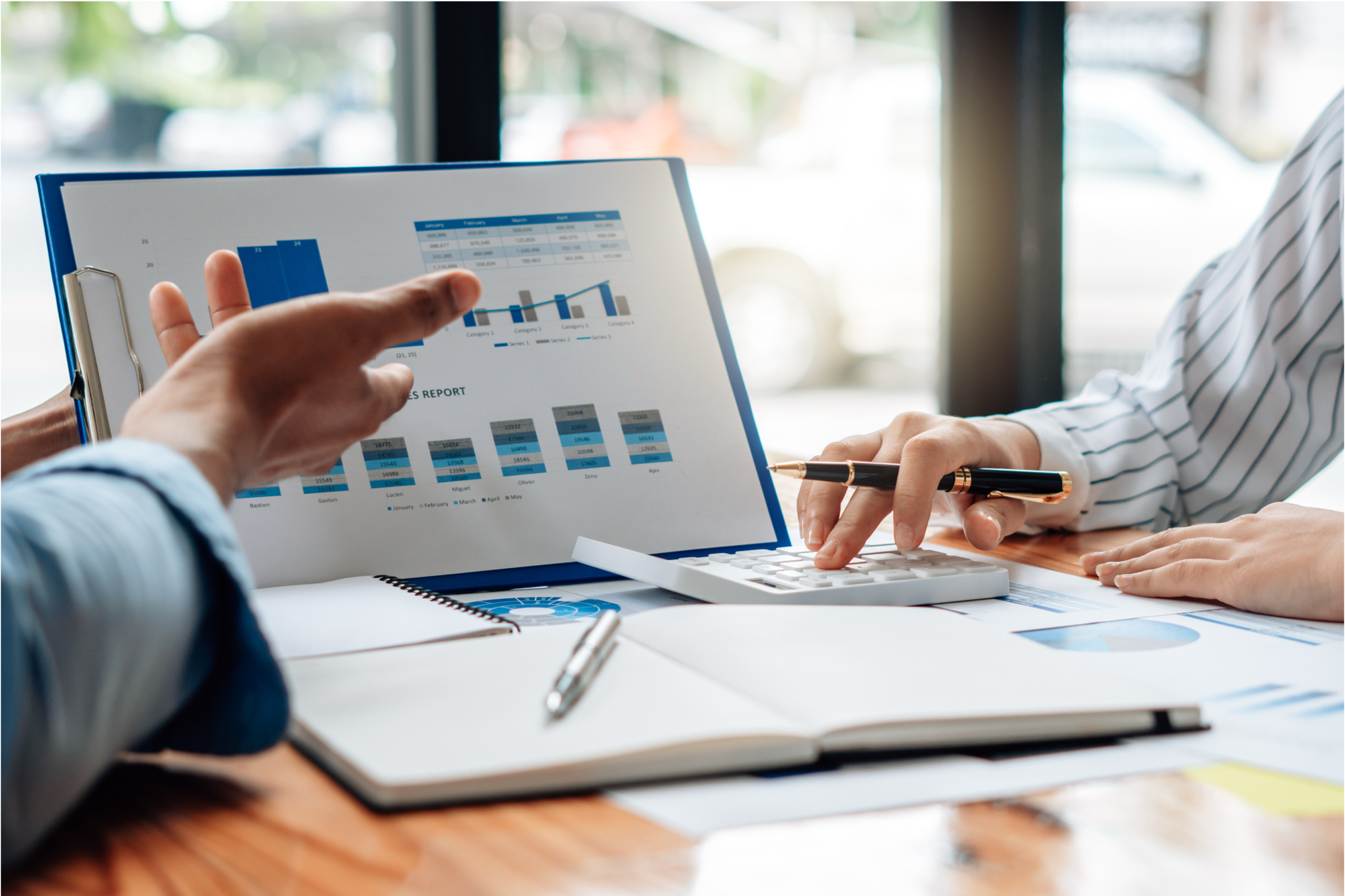 Computer screen with dashboard analytics